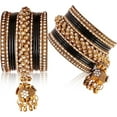thumbnail image 5 of Bridal Bangle Set for Women | Lightweight Traditional Indian Jewelry | Black Ethnic Bangles Size 2.10 Extra Large for Weddings & Festivals, 5 of 5