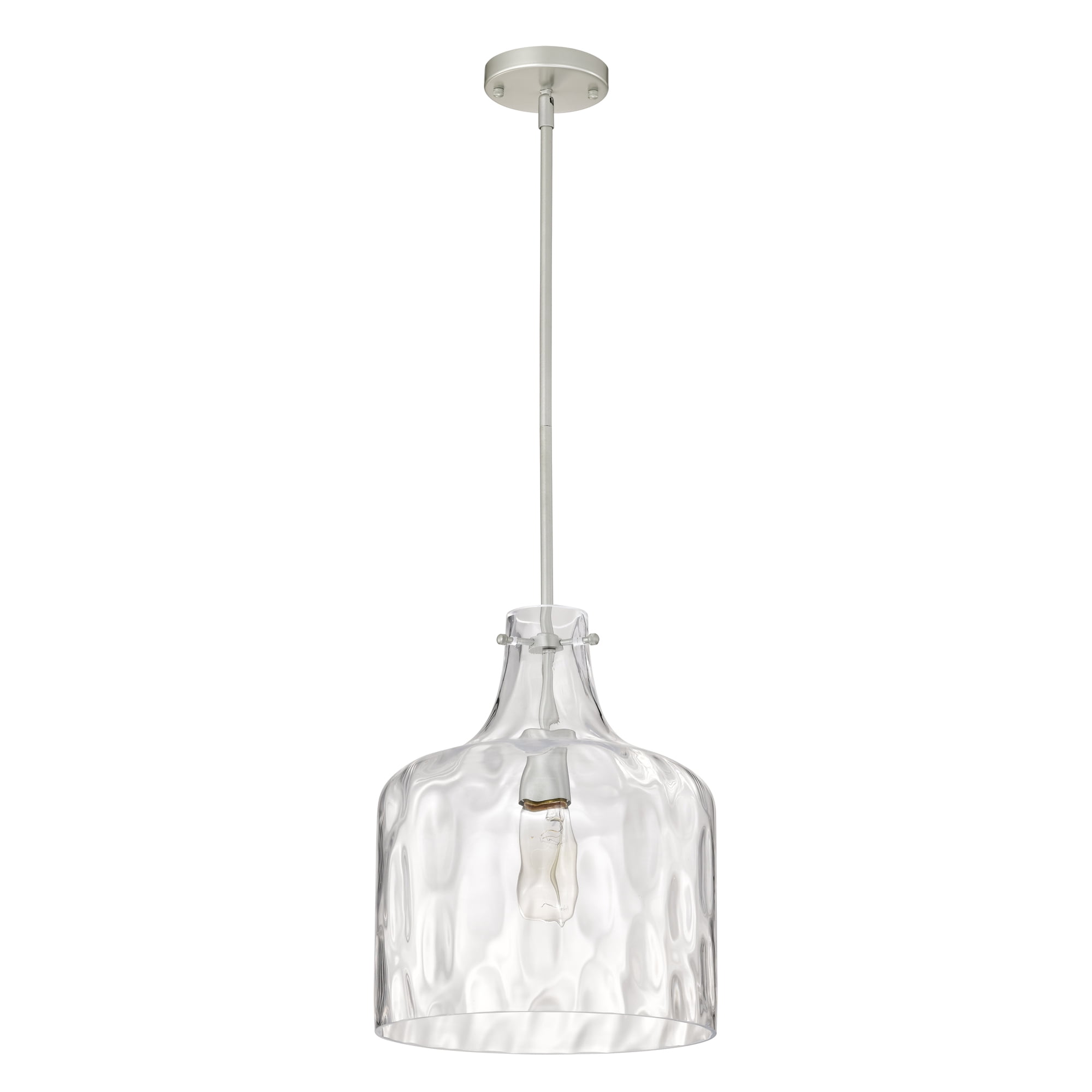 Daelan 12 in. 1-Light Indoor Powdered Chrome Finish Pendant Light