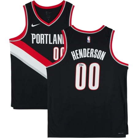 Scoot Henderson Portland Trail Blazers Autographed Black Swingman Jersey - Fanatics Authentic Certified