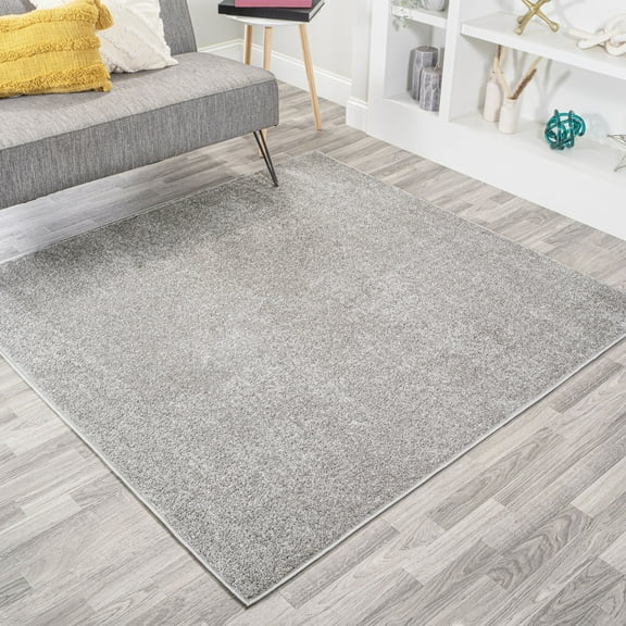 JONATHAN Y SUPERSOFT 7' Square Area Rug, Haze - Light Gray, SEU100K-7SQ