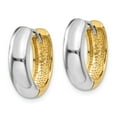 thumbnail image 2 of 14K Two-Tone Gold Earring Hinged Huggie Women'S 11 mm 4.5, 2 of 3
