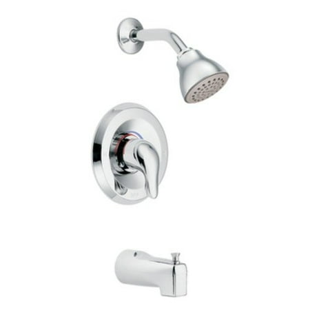 Pressure Balanced Tub Shower - Moen L2363 Chateau Posi-Temp Pressure Balanced Shower Head, Tub Filler and Trim, Chrome