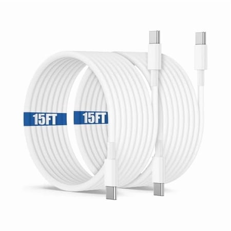 Quyaojz 15ft USB C to C Charging Cable,Extra Long Fast Type C to C Charger Cord 5M for iPhone 17 /17 Air/16 /15 Plus,MacBook Pro 2021/2020,iPad 12.9/11 inch/Mini/Air 5/4,Samsung Galaxy S25