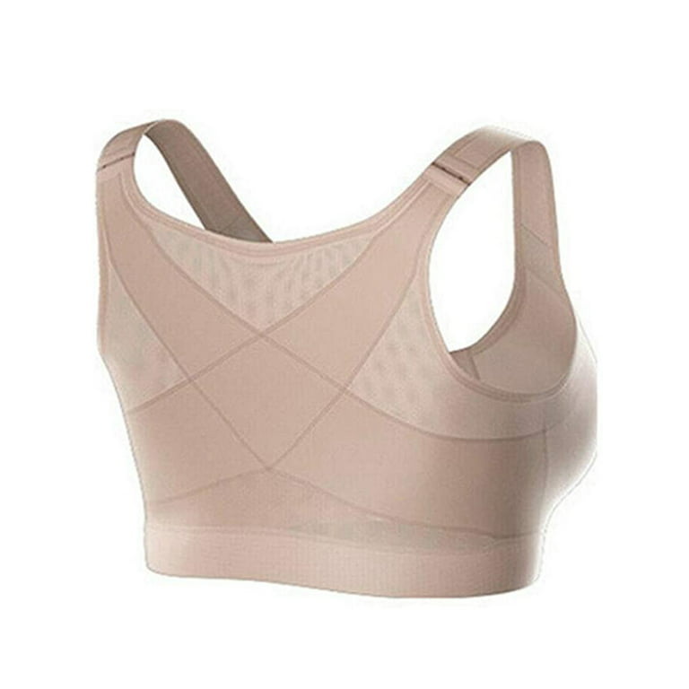 Women's Full Coverage Front Closure Wire Free Back Support Bra 
