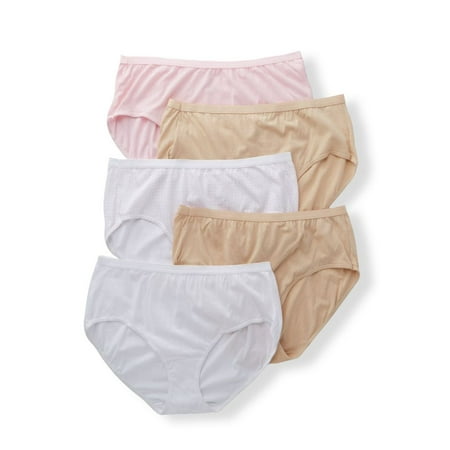 Women's Plus Cotton Brief Assorted Panties - 5