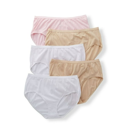 Women's Plus Cotton Brief Assorted Panties - 5 Pack