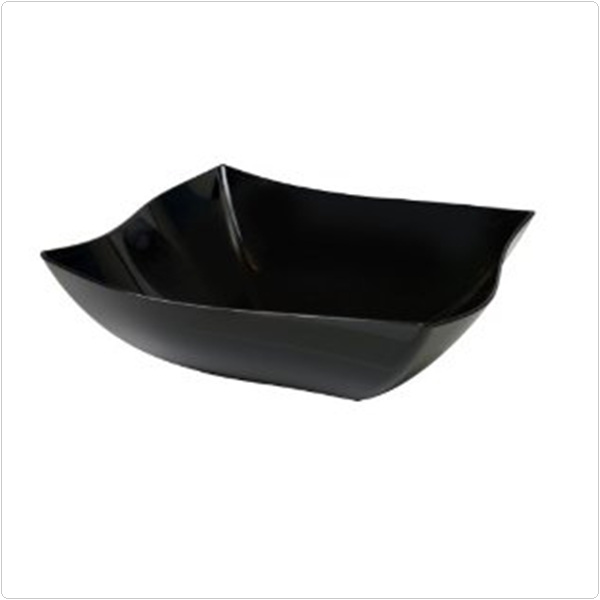 Black 128 oz Wave Trend Plastic Serving Bowls, 25/PK
