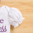 thumbnail image 5 of ZEHJUHAN Newborn Baby Girl's Holiday 4-Piece Set: Bubble Sleeve Letter Print Romper + Tulle Skirt + Headband + Leggings Purple，, 5 of 10