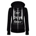 thumbnail image 3 of Hpapadks Sweatshirt for Women Long Sleeve Solid Zipper Casual Hooded Sport Coat with Pocket Hoodies for Women Black XXL, 3 of 3