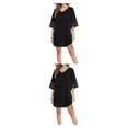 thumbnail image 2 of Sonducket Vestido informal para mujer, traje de baño a la moda, túnica de manga acampanada con cuello en V, vestidos de playa de Color sólido, Negro METRO 2piezas, 2 of 6
