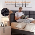 thumbnail image 3 of Sailvan Full Size Bed Frame with Headboard, Upholstered Bed Frame Full , Full Wood Slats Bed Frame, With 1000LBS, Height Adjustable, No-Noise, Easy to Assemble, Gray Black, 3 of 11