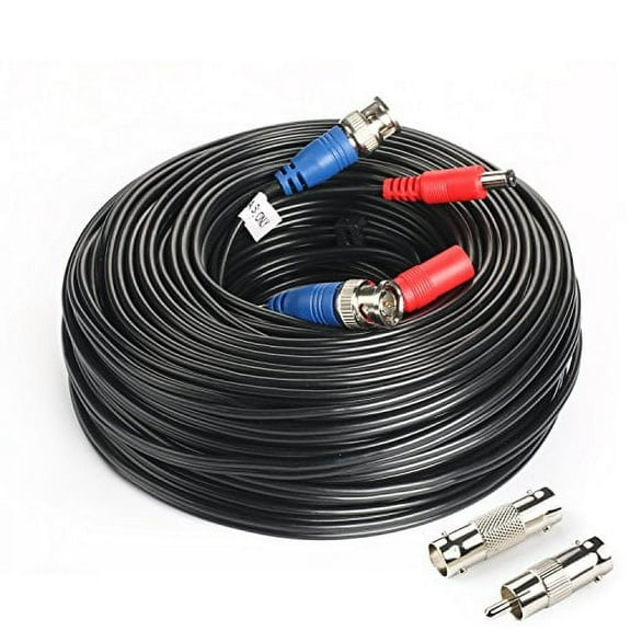 SHD 200Feet BNC Vedio Power Cable Pre-Made Al-in-One Camera Video BNC Cable Wire Cord for Surveillance CCTV Security System with Connectors(BNC Female and BNC to RCA)