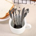 thumbnail image 3 of Juego de cucharillas y tenedores para café, estilo vintage real, de metal, talladas, para leche y café, regalo, 3 of 5