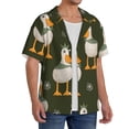 thumbnail image 2 of Easygdp Mallard Ducks Wild Birds Mens Short Sleeve Button Down,Cuban Shirts for Men，Men's Casual Short-Sleeved Shirt-Large, 2 of 5