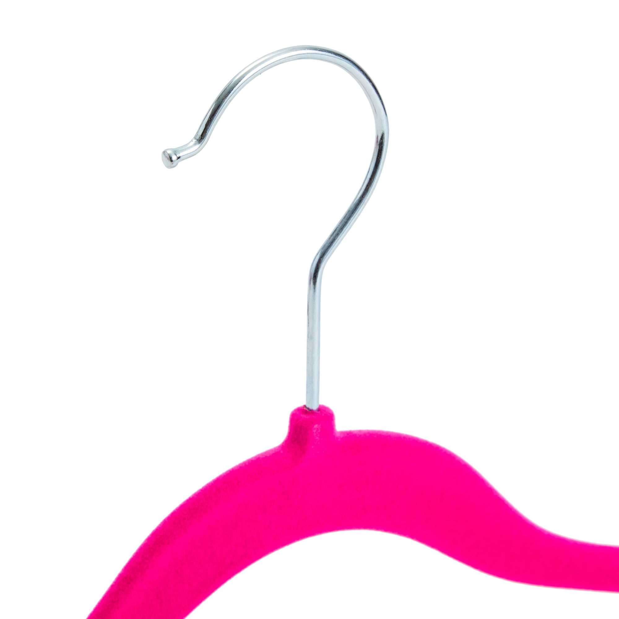 Kids Pink Velvet Clips Hangers - 13Inch 50 Pack Toddler Hanger with 20Pcs  Movabl 7445036543566
