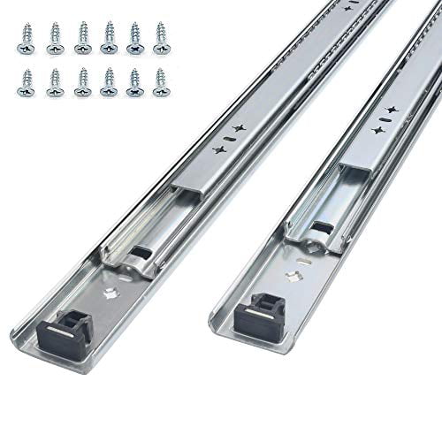 KCOLVSION 1 Pair 40 Inch 260 Lb Capacity Heavy Duty Drawer Slides,Side Mount Undermount Full Extension 3 Fold Ball Bearing Stainless Steel Hardware Drawer Rails