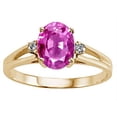 thumbnail image 2 of Tommaso Design� Oval 8x6mm Created Pink Sapphire Ring, 2 of 9