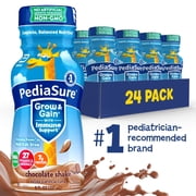 PediaSure Grow & Gain with Immune Support, 7g Protein, Chocolate, 8-fl-oz Bottle, Pack of 24