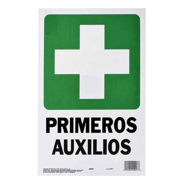 Letrero Primeros Auxilios Hyko Plástico 35.5X22.5 Cm