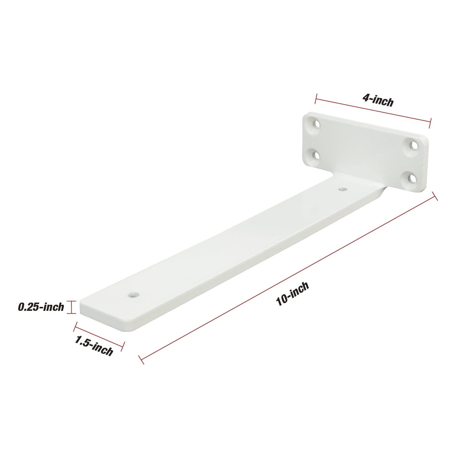 Hyper Tough 10-inch x 4-inch Floating Shelf Bracket, White