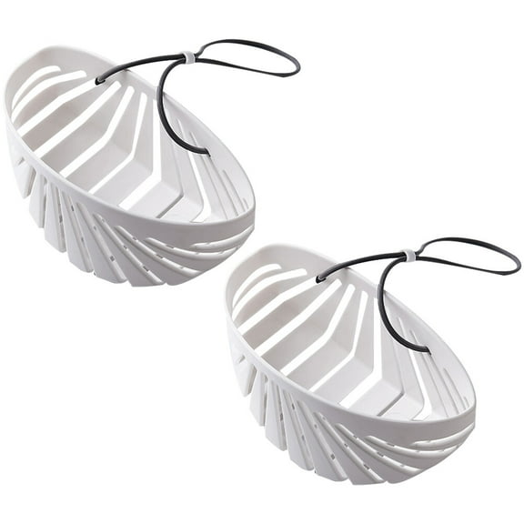 Zehuanyu 2 Pcs Kitchen Draining Basket Sink Hanging Wash Foaming Bucket White