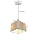 thumbnail image 2 of 16" W 2 Light Pendant Rounded Corner Square Oatmeal Drum Shade with Diffuser, White Cord, 2 of 6