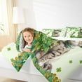 thumbnail image 4 of Feelyou Lucky Cat Animal Full Size Comforter Sets, Spring Shamrock Bedding Sets, 3pcs, 4 of 8