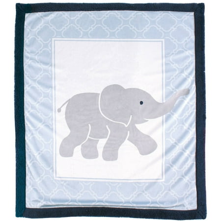 - Luvable Friends Baby Boy and Girl Blanket with Sherpa Back - Elephant