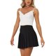 thumbnail image 4 of Top de tirantes de punto corto INSPIRE CHIC para mujeres con encaje de ganchillo, color blanco, talla XS, 4 of 5