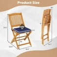 thumbnail image 3 of Costway Outdoor Folding Chairs Set of 4 Acacia Wood High-Back Chair with Seat Cushions Navy, 3 of 8