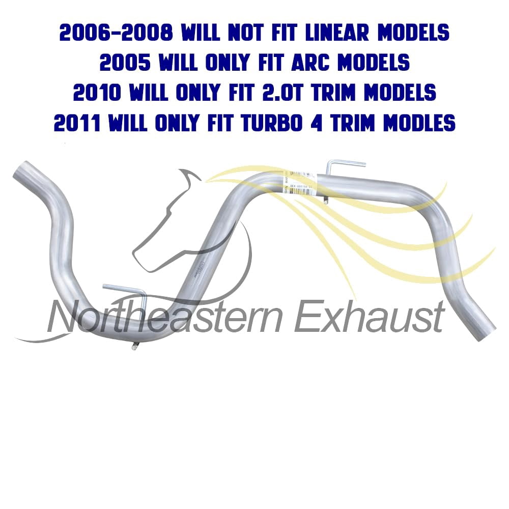 Northeastern Exhaust Resonator Pipe & Muffler Fits 2004-2008 & 2010-2011 Saab 9-3 2.0L - Direct Fit | Stainless Steel System Kit