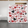 thumbnail image 4 of Valentines Shower Curtain Oil Painting Red Black Pink Heart Valentine''s Day Shower Curtain for Bathroom Romantic Waterproof Heart Bathroom Set with 12 Hooks, 72 x72, 4 of 5