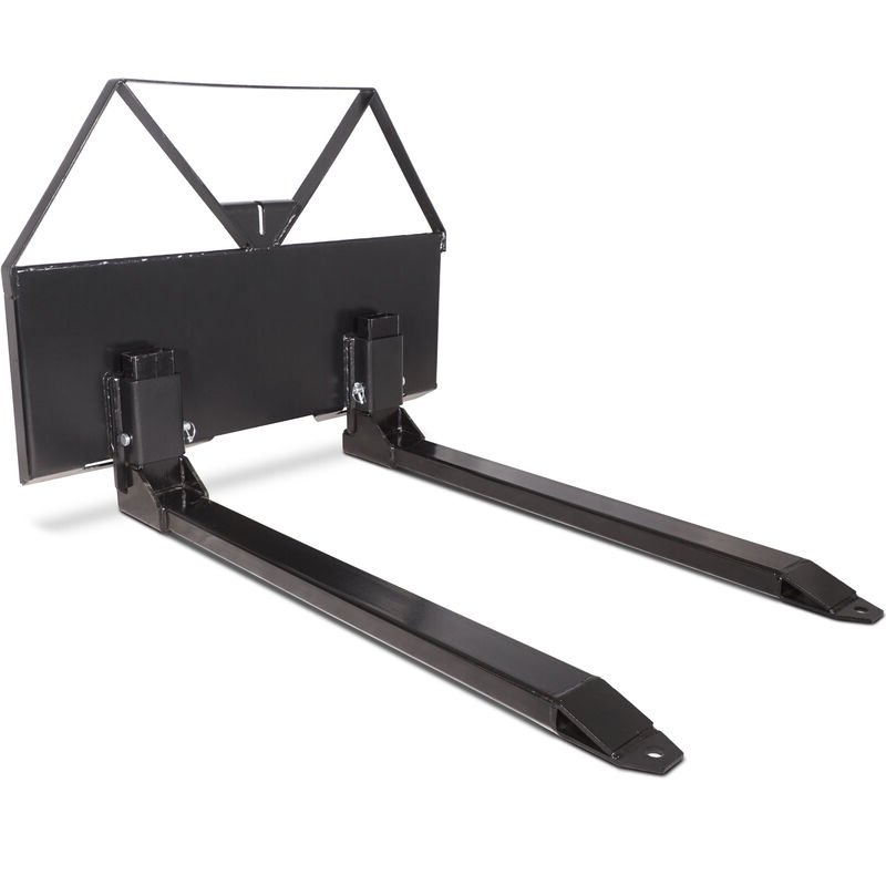 Titan Attachments Skid Steer Quick Tach Pallet Fork Attachment, 46" Blades with Hitch Ball Hole