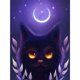 thumbnail image 1 of Cuadros Decorativos 5D DIY Diamante Pintura Luna Animal Taladro Redondo Completo Decoración de Pared Tmvgtek embutido en tela, 1 of 9