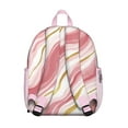 thumbnail image 3 of Pink and Gold Marble Texture Backpack Backpack for School,Cute School Bag,Schoolbag with Adjustable Shoulder Straps & Padded Back,13.8"x11.4"x6", 3 of 5
