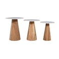 thumbnail image 3 of Nolan Marble Top Three Pack Solid Wood Accent Table Set, 3 of 4