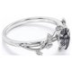 thumbnail image 3 of JeenMata Anillo de Compromiso de 4 Puntas con Diseño Botánico Cuarzo Rutilado con Agujas Negras Talladas en Forma de Pera de 1 Quilate; Baño de Oro Blanco de 18 K sobre Plata, 3 of 6