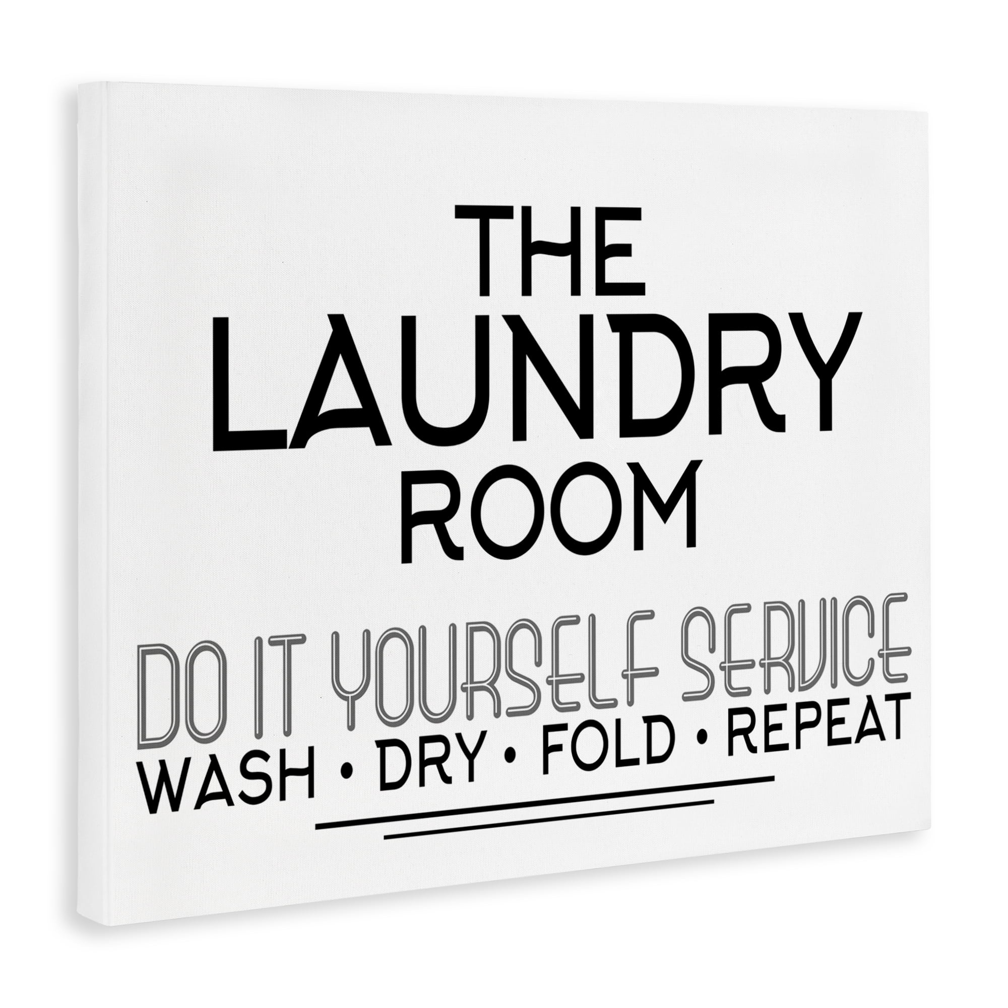 Do It Yourself Laundry Minimal Canvas Wall Art, design by Kim Allen