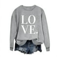 thumbnail image 2 of Munlar Womens Sweatshirts Trendy Gray Long Sleeve Crew Neck Tops Loose Fashion Sweatshirt Love Shirts S, 2 of 4