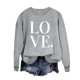 thumbnail image 1 of Penkiiy Camisetas Día de San Valentín Las mujeres aman Corazón Rojo Sudadera gráfica de manga larga Cuello Crew Valentines Tops L Gray, 1 of 4