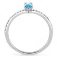 thumbnail image 3 of Womans Silver Aquamarine Ring High polished (no plating) 316L Stainless Steel Ring with AAA Grade CZ in Sea Blue DA034, 3 of 5