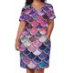 thumbnail image 2 of Vestido rosa brillante con purpurina de imitación para mujer, escamas de sirena, bolsillo grande, ropa estética sensual., 2 of 6