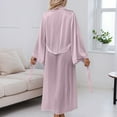 thumbnail image 4 of Gelikeya Silk Robes for Women Long Kimono Robes Bridesmaid Brides Wedding Party Silk Bath Robe Soft Sleepwear Pink & Size S, 4 of 6