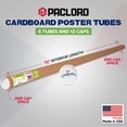 thumbnail image 2 of Paclord 2" x 72" Reinforced Kraft Paper Mailing Tube, Pack of 6 Tubes with 12 Caps – Secure USPS Approved Poster Tube – Cardboard Tube for Shipping and Storing Posters, Prints, Artwork, or Documents, 2 of 5