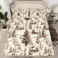 thumbnail image 2 of Manfei Rustic Farmhouse 3pcs Twin Sheet Sets,Lodge Cabin Twin Fitted Sheet,Botanical Plant Breathable Flat Sheet,Vintage Room Decorative, 2 of 7