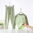 thumbnail image 6 of CAUYDYBoys Girls Soft Cotton Sleepwear Set Long Sleeve Pajamas with Pants 2PCS Kids Comfort Loungewear Cute Nightwear Set(L101-Green,3-4 Y), 6 of 6