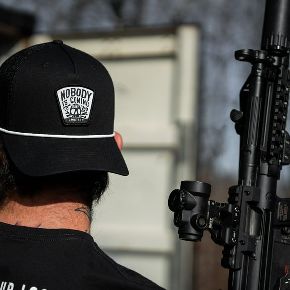 Nobody Is Coming To Save You Skull Patch Rope Snapback Black / Black