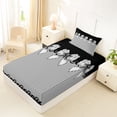 thumbnail image 4 of Erosebridal Cute Kawaii Bowknots Twin Sheet Sets,Modern Geometric Lines Bedding For Bowknot Lovers 3-Piece, 4 of 6