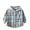 Blue Brown, variant on GYRATEDREAM Toddler Boys Girls Flannel Hoodies Button down Long Sleeve Jacket Plaid Shirt Unisex Outfits Kids Fall Winter Clothes Black Gray for 3-14Y