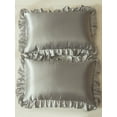 thumbnail image 2 of MOVE OVER Grey Ruffle Pillowcases King, Silky Satin Pillow Cover Set of 2, Luxury Satin Ruffle Pattern, 2 Pack, 2 of 8